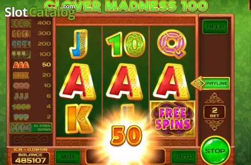 Οθόνη4. Clover Madness 100 (Pull Tabs) Κουλοχέρης 