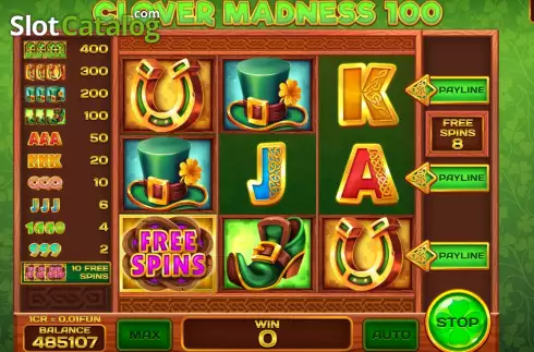 Οθόνη6. Clover Madness 100 (Pull Tabs) Κουλοχέρης 