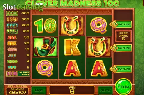 Οθόνη7. Clover Madness 100 (Pull Tabs) Κουλοχέρης 