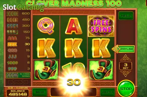 Οθόνη5. Clover Madness 100 (3x3) Κουλοχέρης