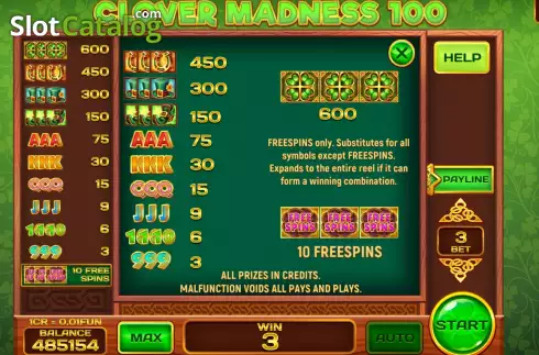 Οθόνη6. Clover Madness 100 (3x3) Κουλοχέρης