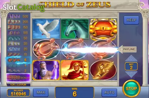 Οθόνη4. Shield of Zeus (Pull Tabs) Κουλοχέρης 
