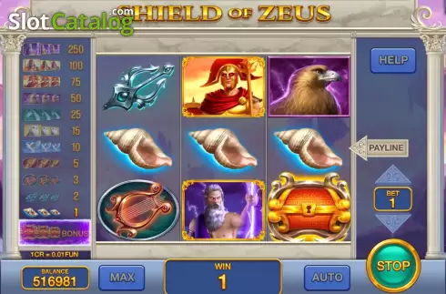 Οθόνη3. Shield of Zeus (3x3) Κουλοχέρης