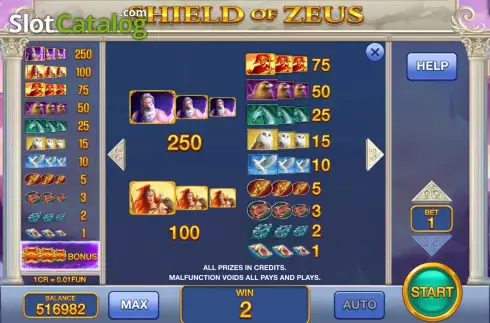 Οθόνη5. Shield of Zeus (3x3) Κουλοχέρης
