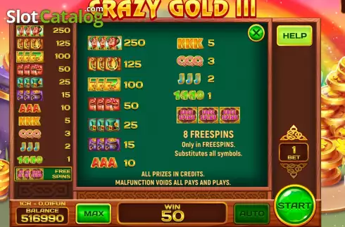 Οθόνη6. Crazy gold III (Reel Respin) Κουλοχέρης