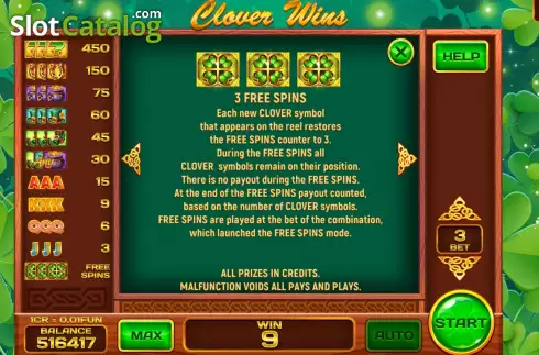 Οθόνη6. Clover Wins (Reel Respin) Κουλοχέρης