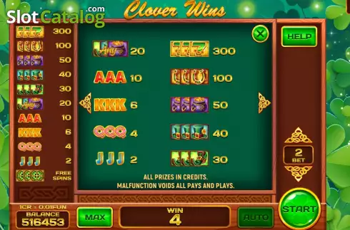 Οθόνη5. Clover Wins (Pull Tabs) Κουλοχέρης