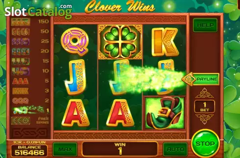 Οθόνη3. Clover Wins (3x3) Κουλοχέρης 