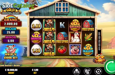 Οθόνη3. Hatching Gold! Rooster's Riches Κουλοχέρης