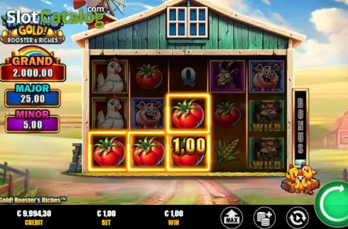 Οθόνη5. Hatching Gold! Rooster's Riches Κουλοχέρης