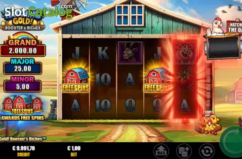 Οθόνη6. Hatching Gold! Rooster's Riches Κουλοχέρης