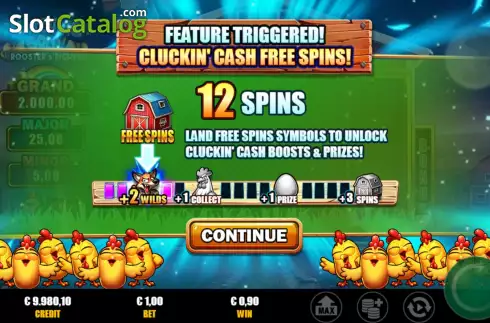 Οθόνη8. Hatching Gold! Rooster's Riches Κουλοχέρης