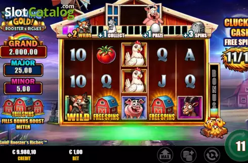 Οθόνη9. Hatching Gold! Rooster's Riches Κουλοχέρης