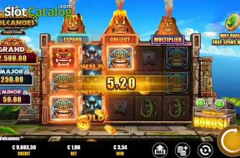 Οθόνη5. 3 Blazing Volcanoes Power Combo Κουλοχέρης 