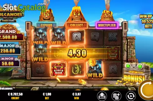 Οθόνη6. 3 Blazing Volcanoes Power Combo Κουλοχέρης 