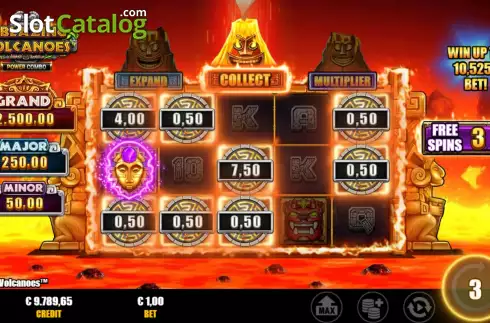 Οθόνη9. 3 Blazing Volcanoes Power Combo Κουλοχέρης 