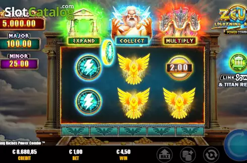 Οθόνη8. Zeus Lightning Riches Power Combo Κουλοχέρης