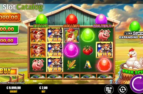 Οθόνη2. Cluck N' Fortunes Power Combo Κουλοχέρης