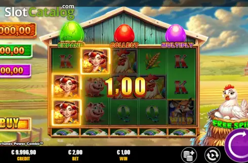 Οθόνη3. Cluck N' Fortunes Power Combo Κουλοχέρης