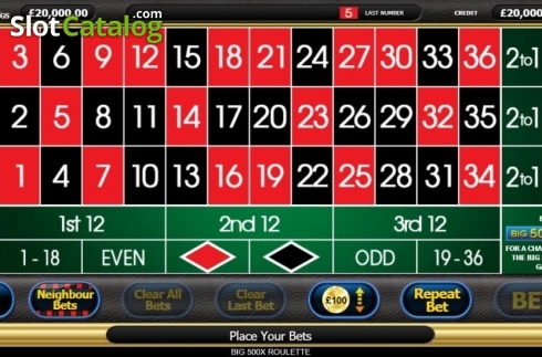Οθόνη5. Big 500x Roulette Κουλοχέρης 