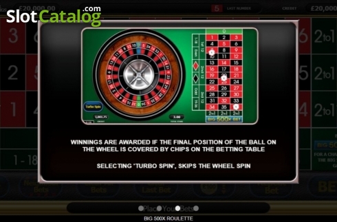 Οθόνη8. Big 500x Roulette Κουλοχέρης 