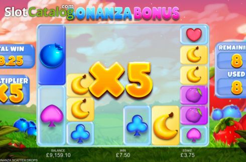 Οθόνη8. Fruity Bonanza Scatter Drops Κουλοχέρης