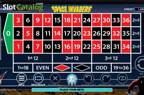 Οθόνη2. Space Invaders Roulette Κουλοχέρης