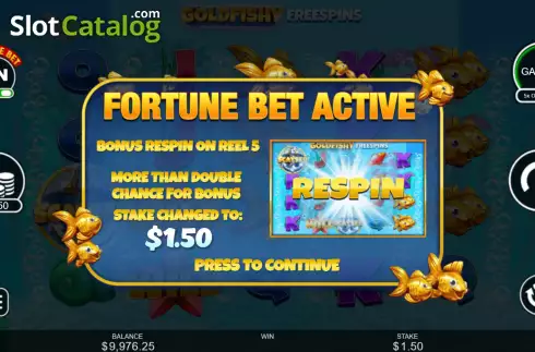 Οθόνη5. Gold Fishy Free Spins Κουλοχέρης