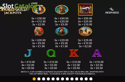 Οθόνη4. Anubis Gold Jackpots Κουλοχέρης