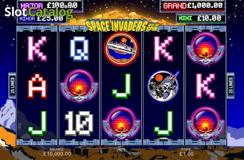 Οθόνη2. Space Invaders Win and Spin Κουλοχέρης