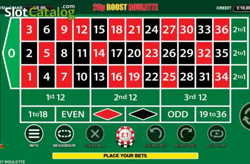 Οθόνη3. 20p Boost Roulette Κουλοχέρης