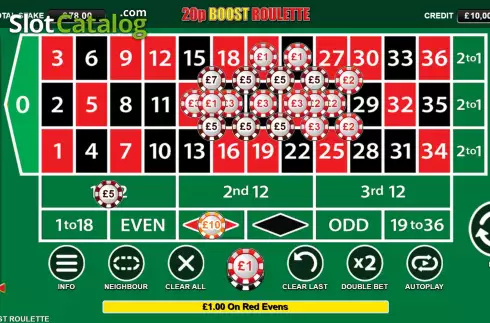 Οθόνη4. 20p Boost Roulette Κουλοχέρης