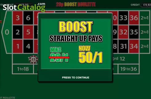 Οθόνη5. 20p Boost Roulette Κουλοχέρης