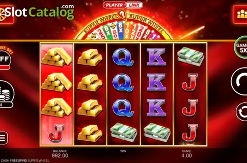Οθόνη2. Gold Cash Free Spins Super Wheel Κουλοχέρης