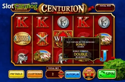 Οθόνη 1. Centurion Free Spins Κουλοχέρης