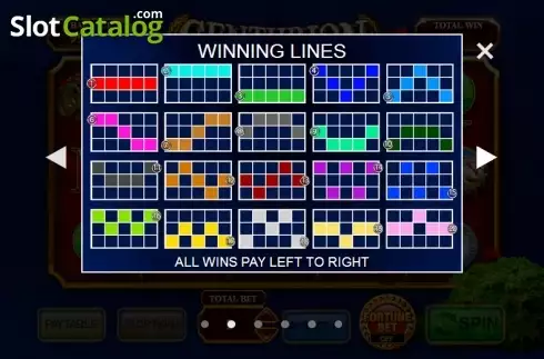 Πίνακας πληρωμών 2. Centurion Free Spins Κουλοχέρης