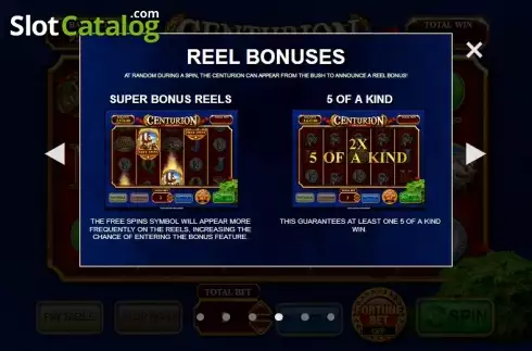 Πίνακας πληρωμών 4. Centurion Free Spins Κουλοχέρης