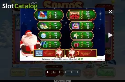 Οθόνη3. Santa's Free Spins Κουλοχέρης