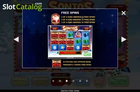 Οθόνη5. Santa's Free Spins Κουλοχέρης