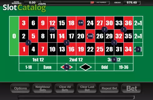 Οθόνη5. 20p Roulette (Inspired Gaming) Κουλοχέρης