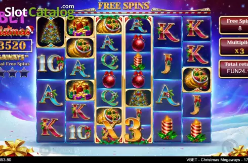 Οθόνη6. Vbet Christmas Megaways Κουλοχέρης