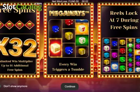 Οθόνη2. Vegas Dice Megaways Κουλοχέρης