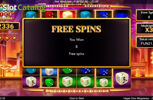 Οθόνη7. Vegas Dice Megaways Κουλοχέρης