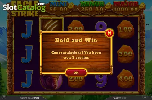Οθόνη7. Eagle Strike Hold and Win Κουλοχέρης 