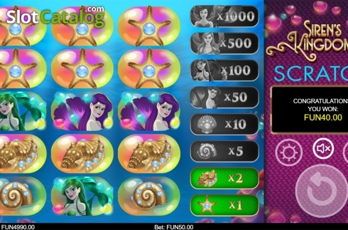 Οθόνη3. Sirens Kingdom Scratch Κουλοχέρης