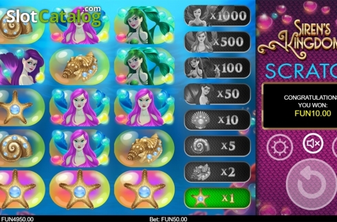 Οθόνη4. Sirens Kingdom Scratch Κουλοχέρης