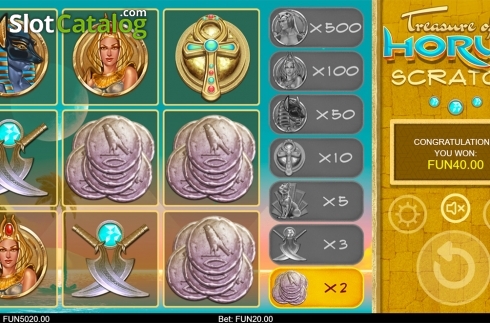Οθόνη3. Treasure of Horus Scratch Κουλοχέρης
