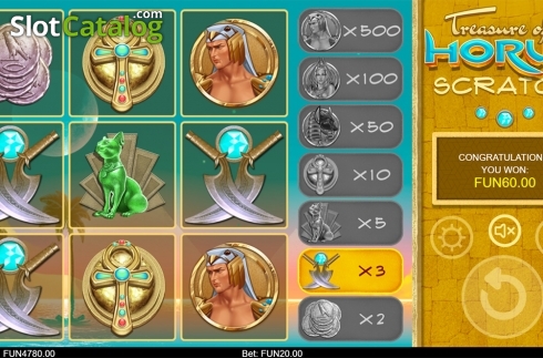 Οθόνη4. Treasure of Horus Scratch Κουλοχέρης