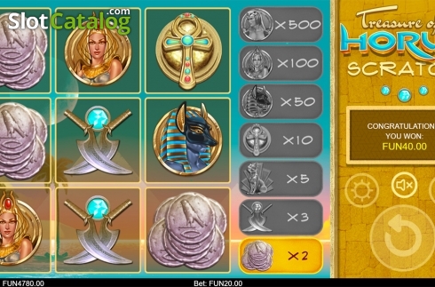 Οθόνη5. Treasure of Horus Scratch Κουλοχέρης