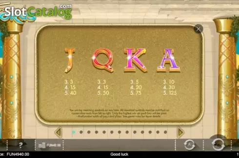 Πίνακας πληρωμών 1. Treasure of Horus Κουλοχέρης